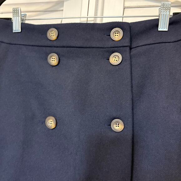 Boden Navy Button Wool Blend‎ Mini Skirt Size 8 - Picture 3 of 6